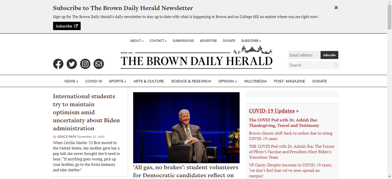 Rhode Isaland Newspapers 05 Brown Daily Herald website