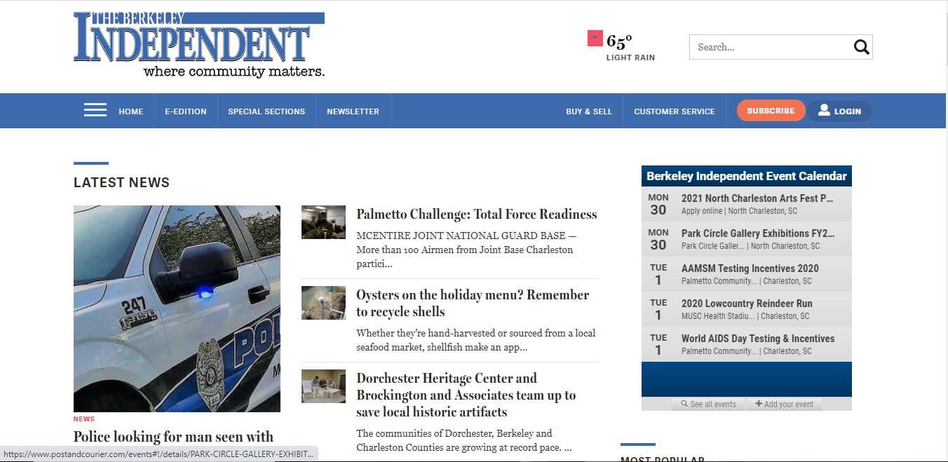 South Carolina Newspapers 04 The Berkeley Independent Website
