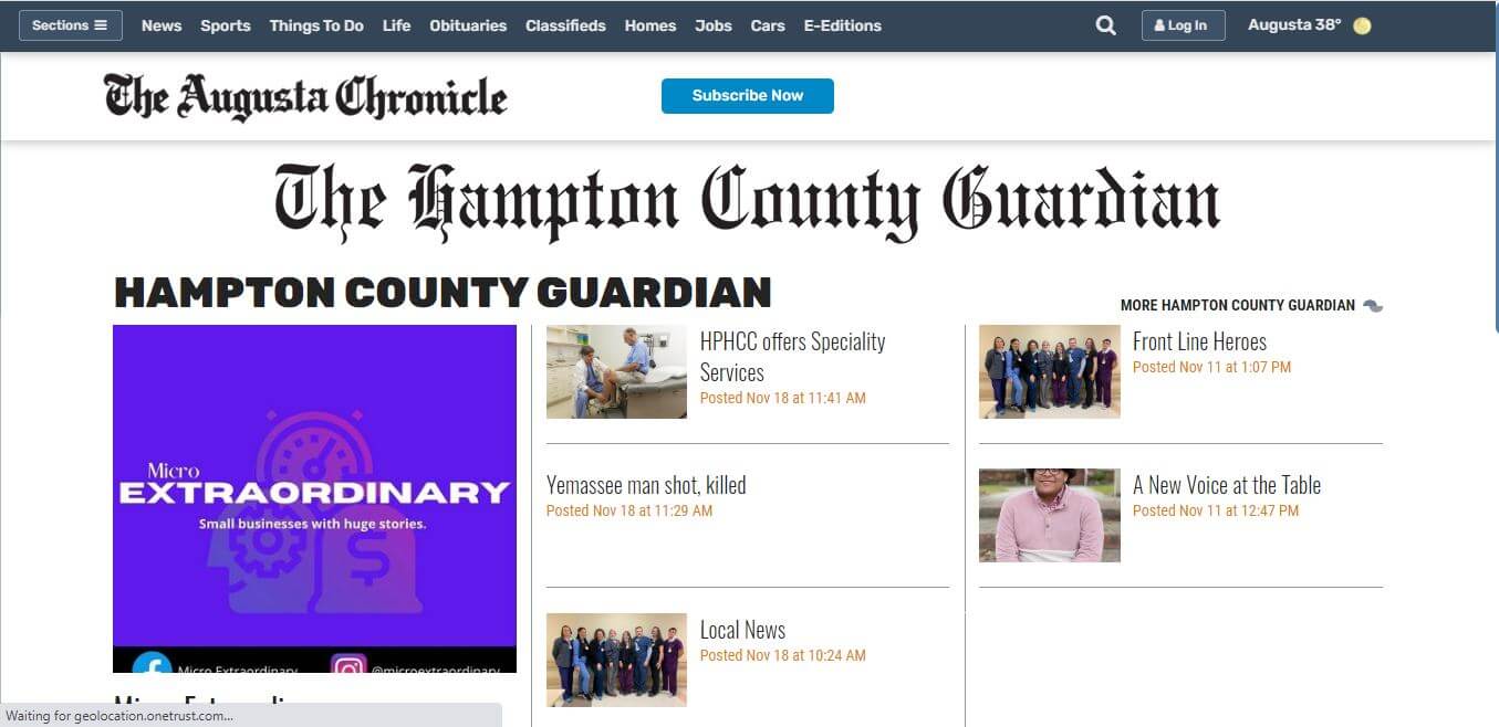 South Carolina Newspapers 23 The Hampton County Guardian Website