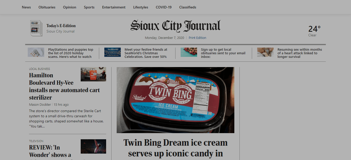 South Dakota Newspapers 02 Sioux City Journal website