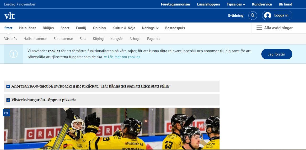 Sweden 28 Vestmanlands Läns Tidning website