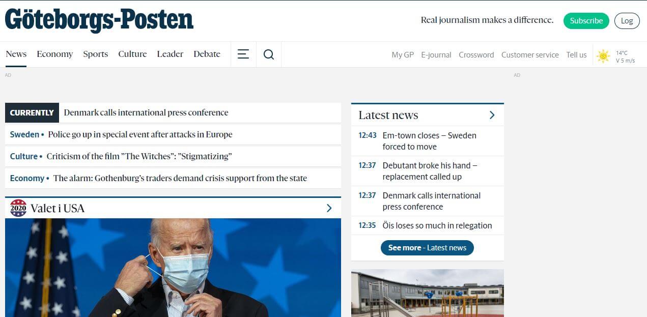 Sweden 5 Göteborgs Posten website