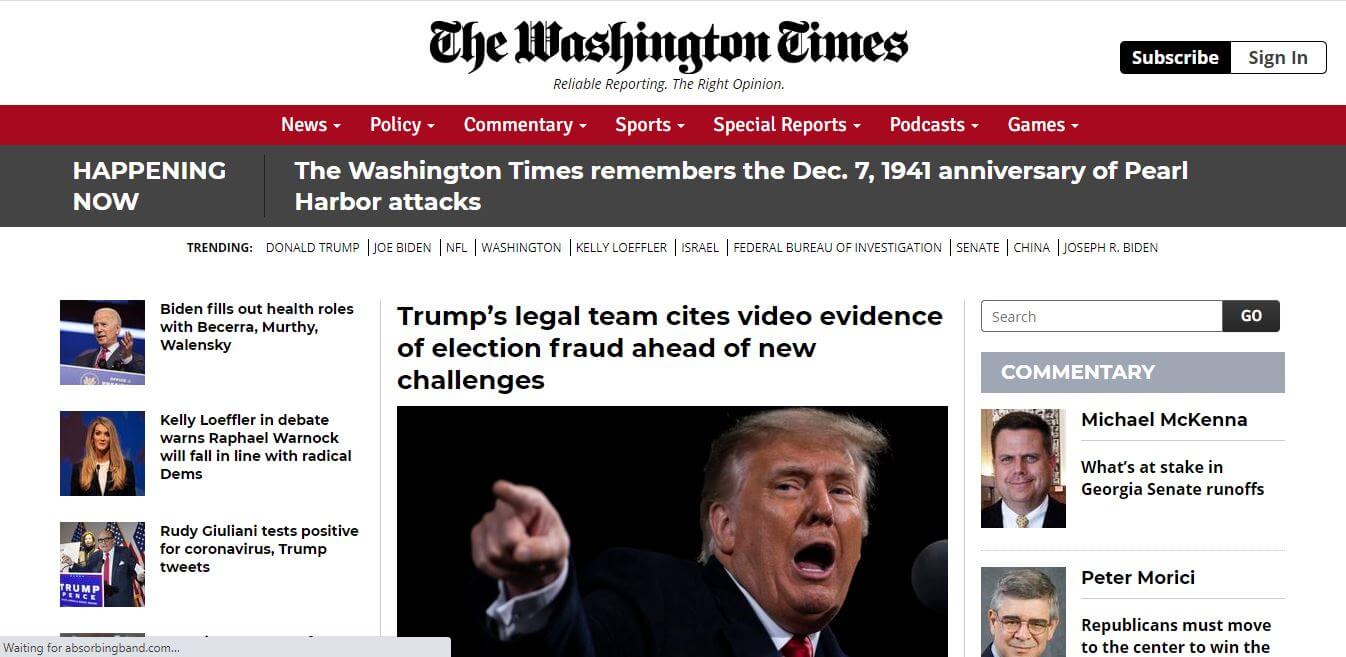 Washington DC Newspapers 05 The Washington Times website