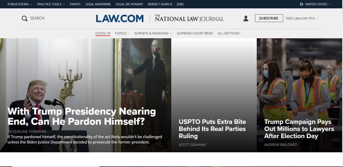 Washington DC Newspapers 15 National Law Journal website