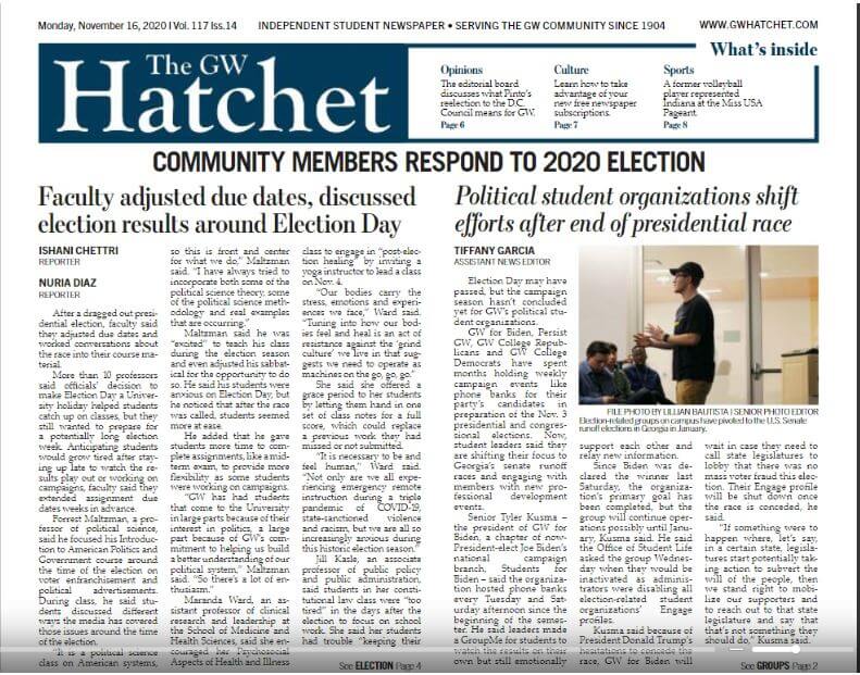Washington DC Newspapers 16 The GW Hatchet