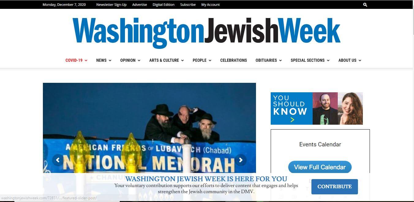 Washington DC Newspapers 22 Washington Jewish Week website