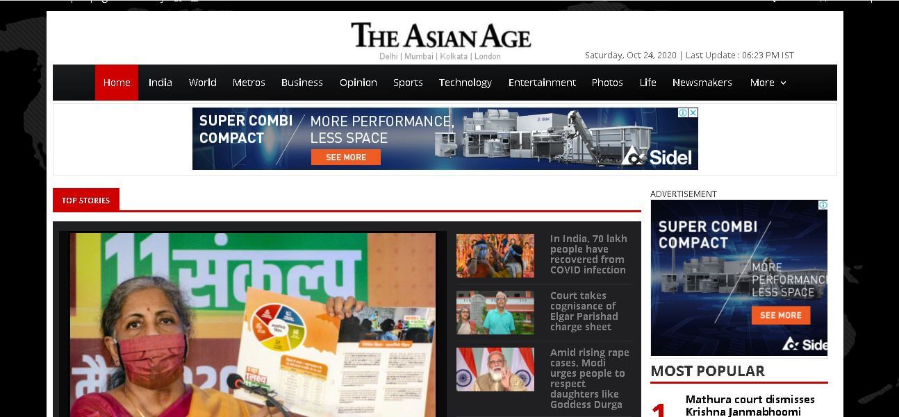 english newspapers 23 asian age website