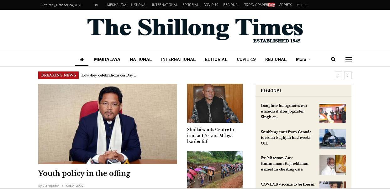 english newspapers 26 shillong times website
