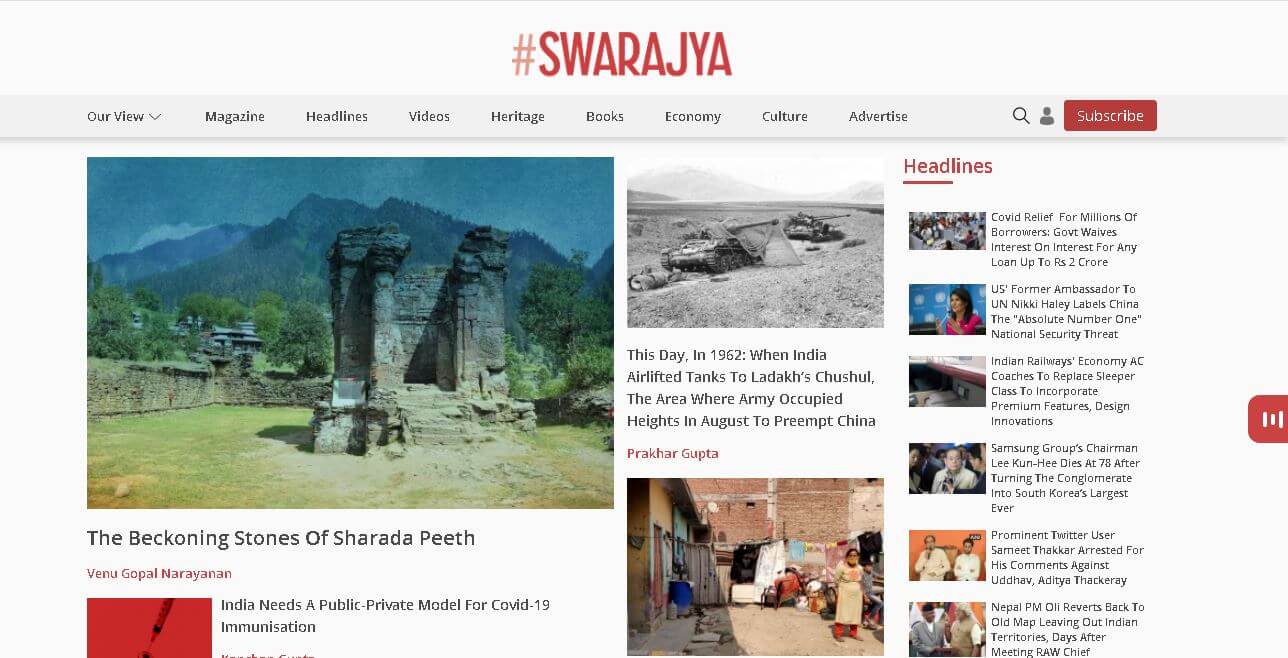 english newspapers 50 swarajya website