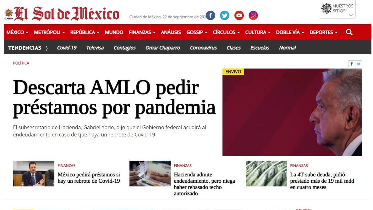 periodicos de ciudad de mexico 06 el sol de mexico website