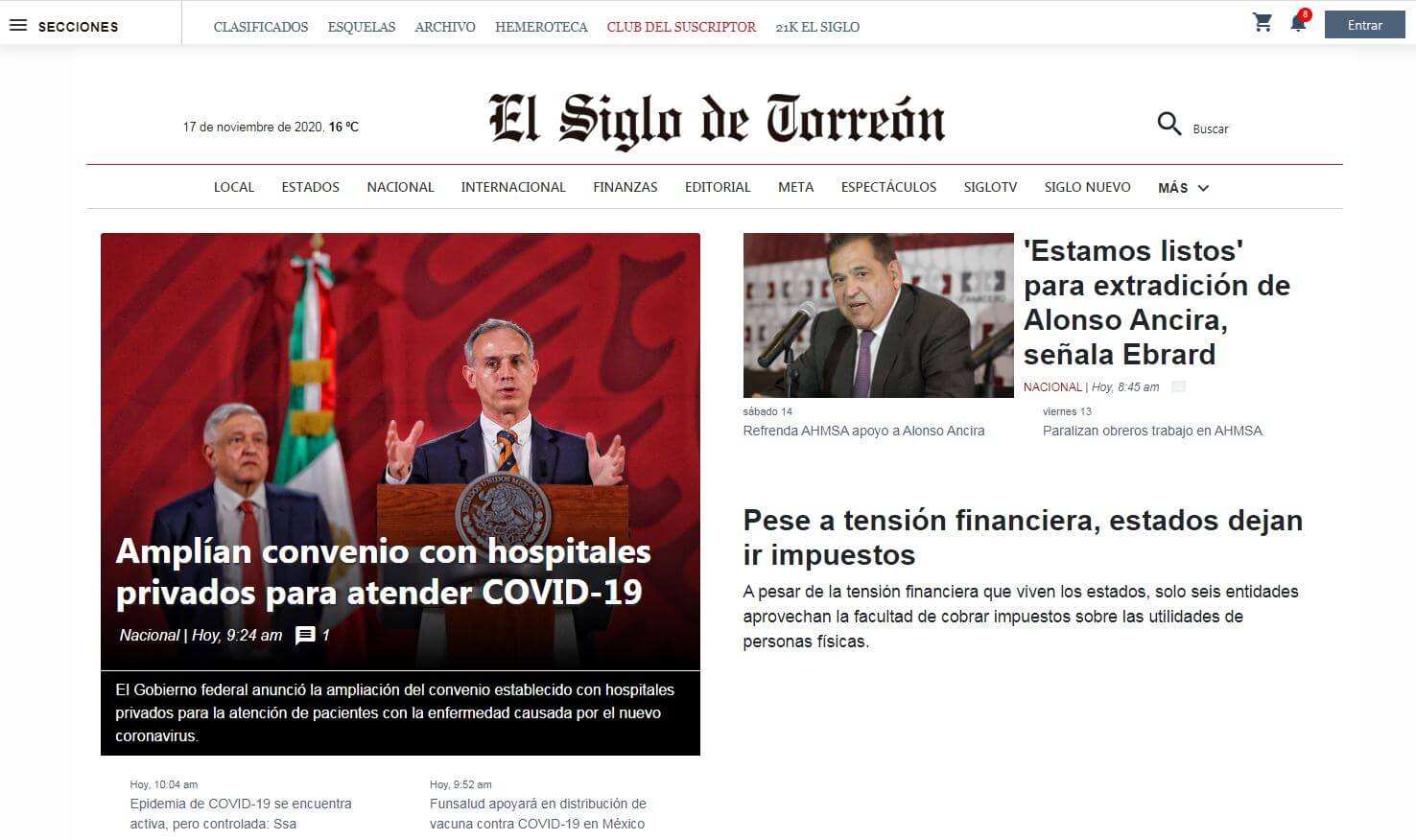 periodicos de coahuila 01 el siglo de torreon website