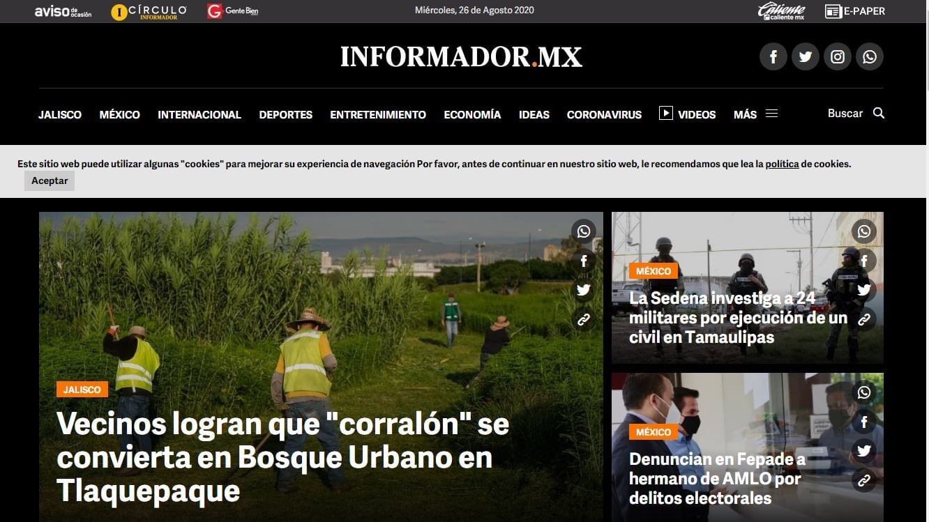 periodicos de mexico 09 el informador website