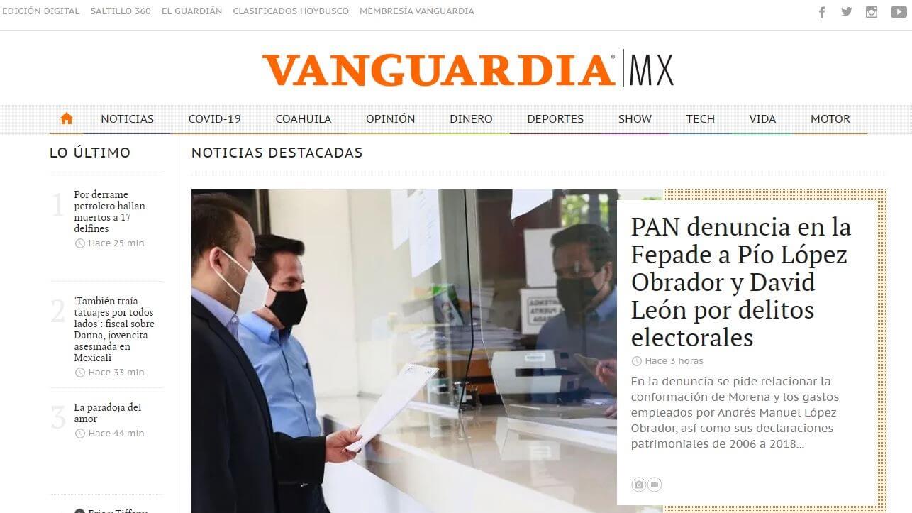 periodicos de mexico 10 vanguardia website