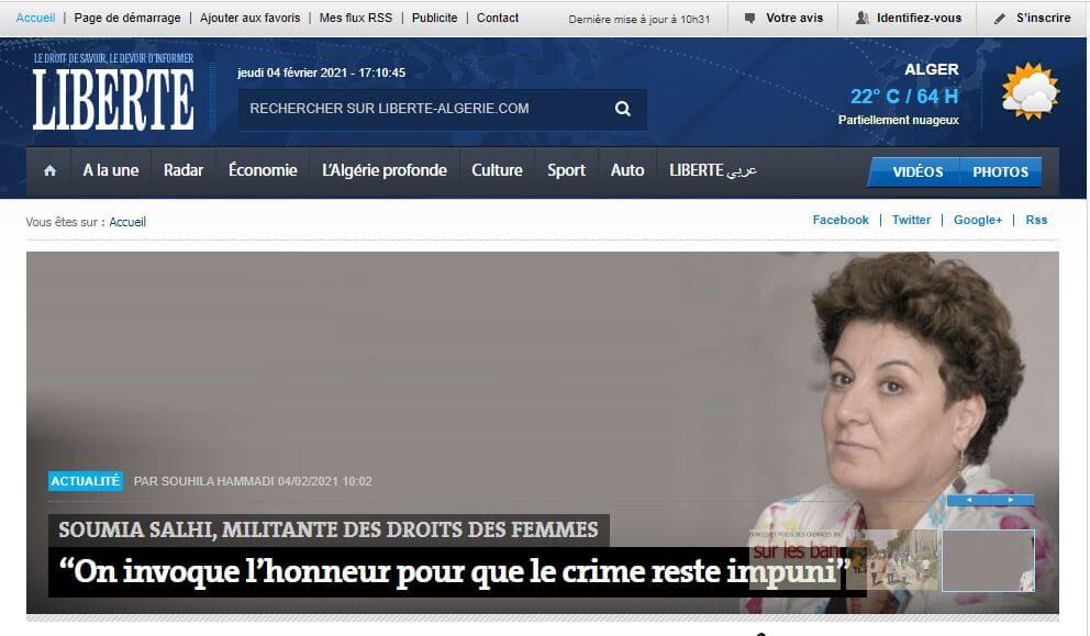 Algeria Newspapers 10 Liberte website