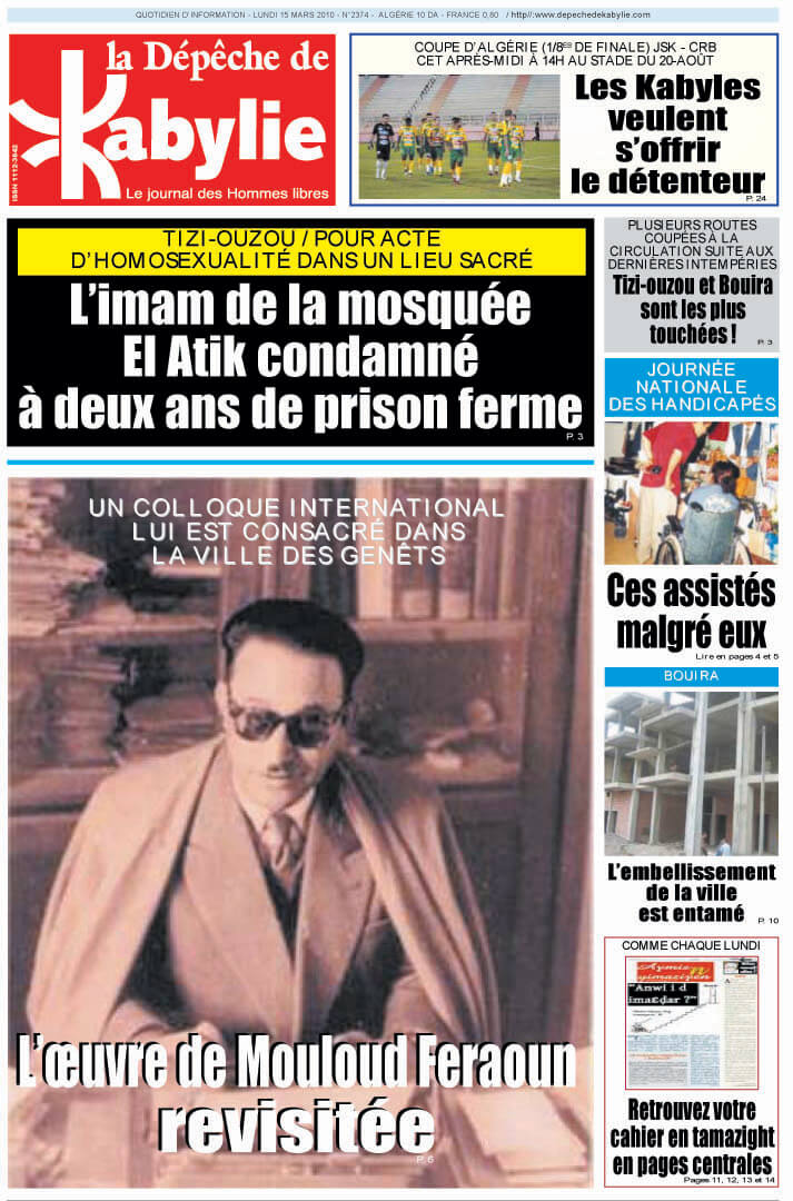 Algeria Newspapers 24 La Depeche de Kabylie