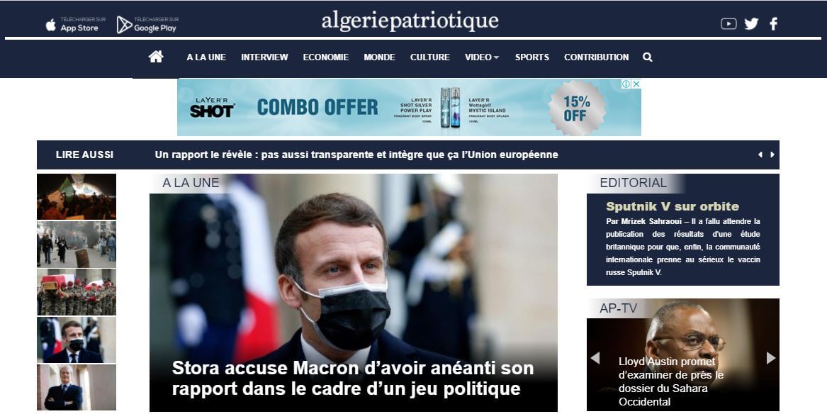 Algeria Newspapers 37 Algerie Patriotique website
