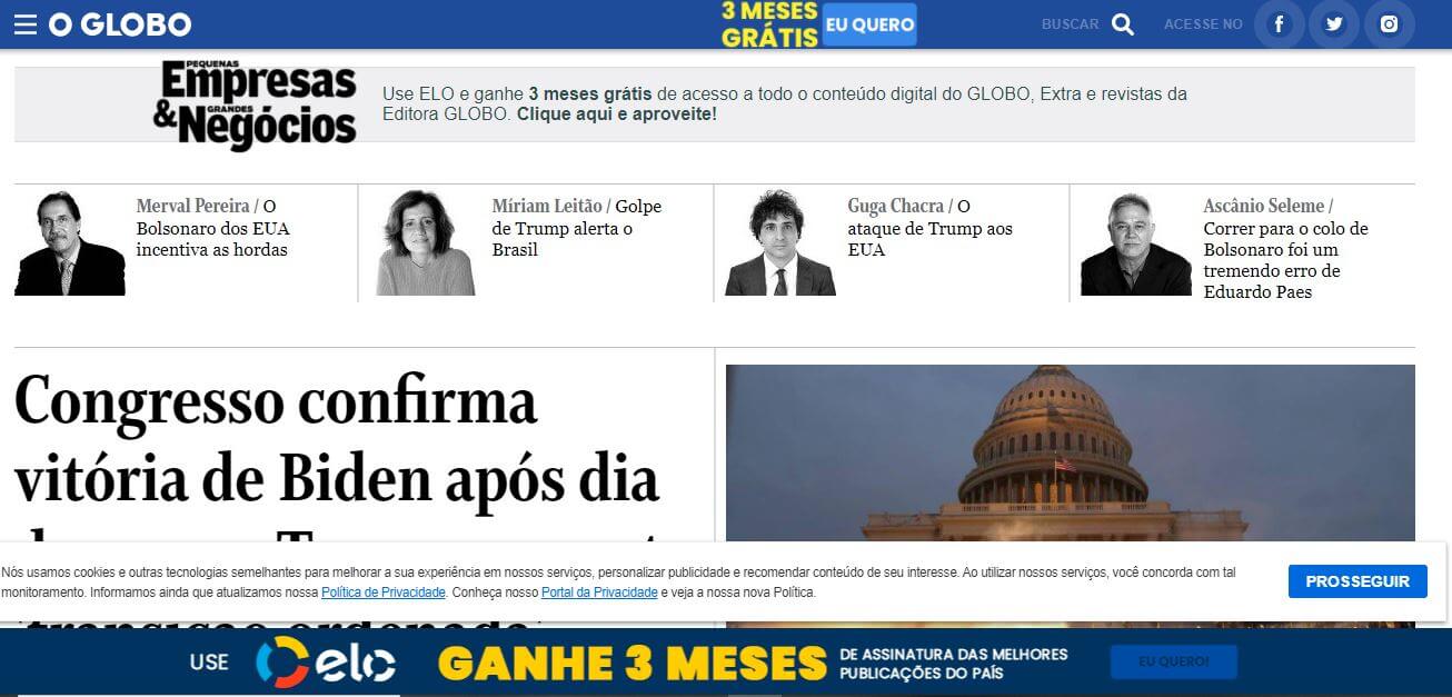 Brazil newspapers 1 O Globo website