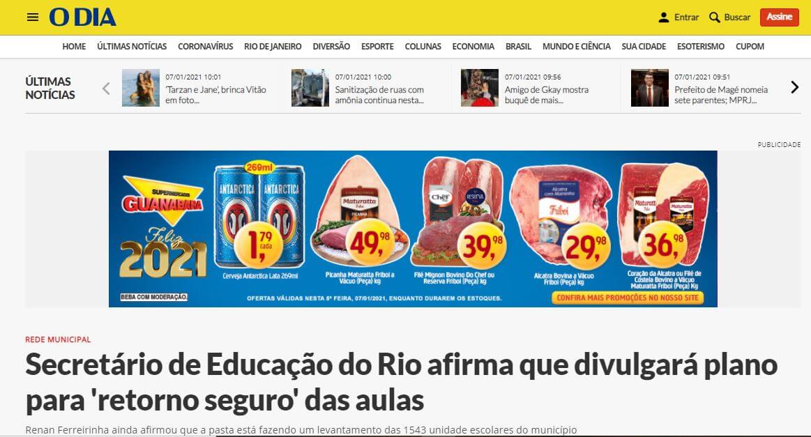 Brazil newspapers 10 O Dia website