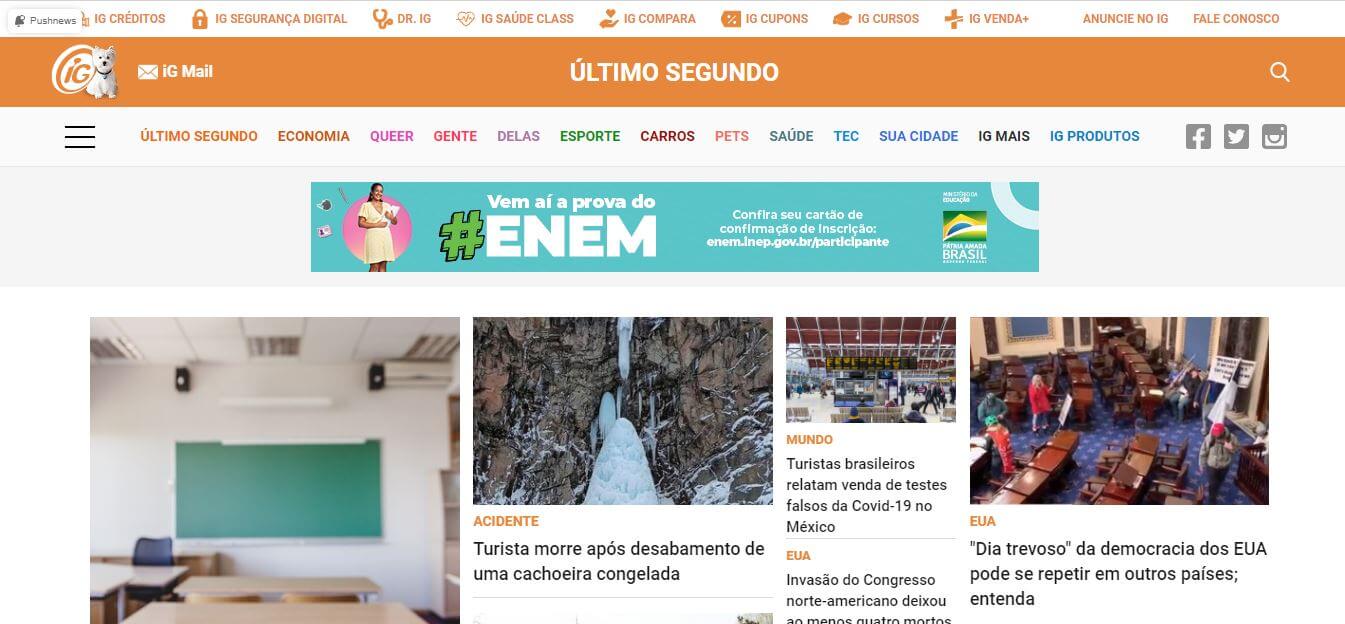 Brazil newspapers 11 Ultimo Segundo website