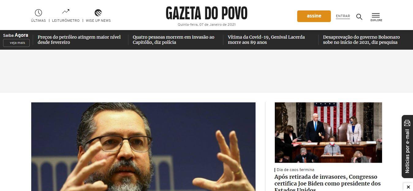 Brazil newspapers 15 ‎Gazeta do Povo website