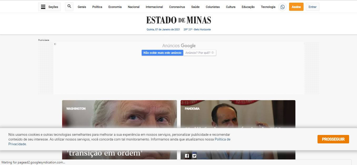 Brazil newspapers 17 Estado de Minas‎ website