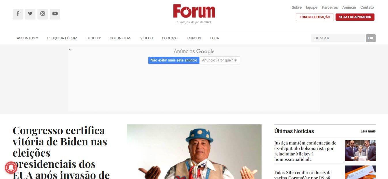 Brazil newspapers 18 Forum‎ website
