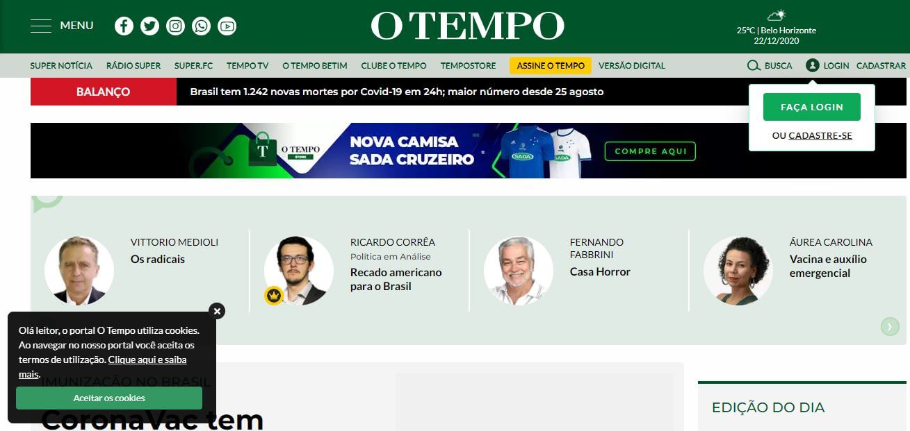 Brazil newspapers 23 O Tempo website
