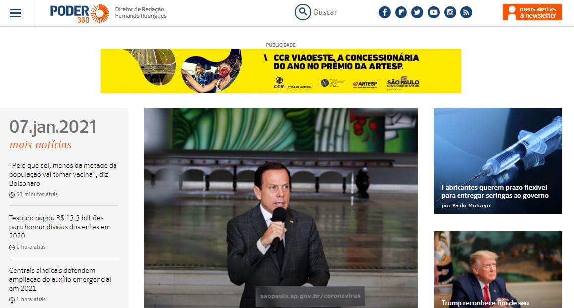 Brazil newspapers 30 Poder 360 website