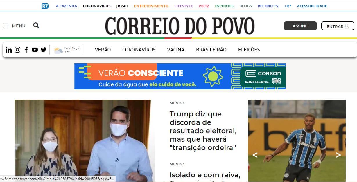 Brazil newspapers 31 Correio do Povo website