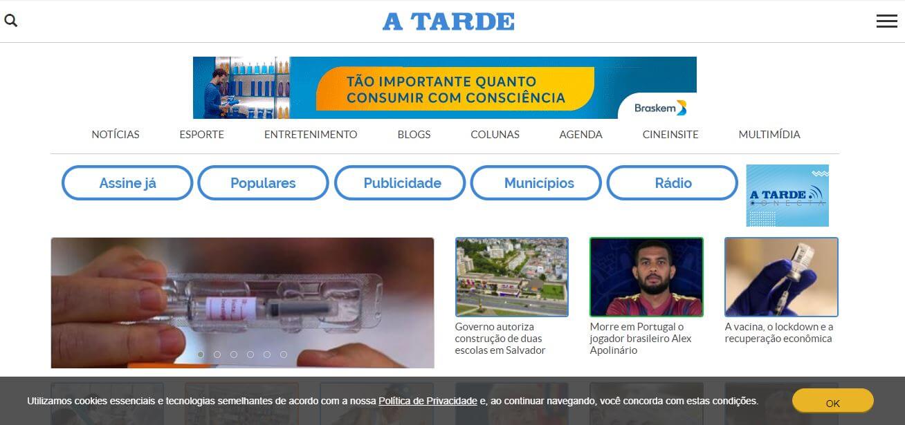 Brazil newspapers 34 ‎A Tarde website