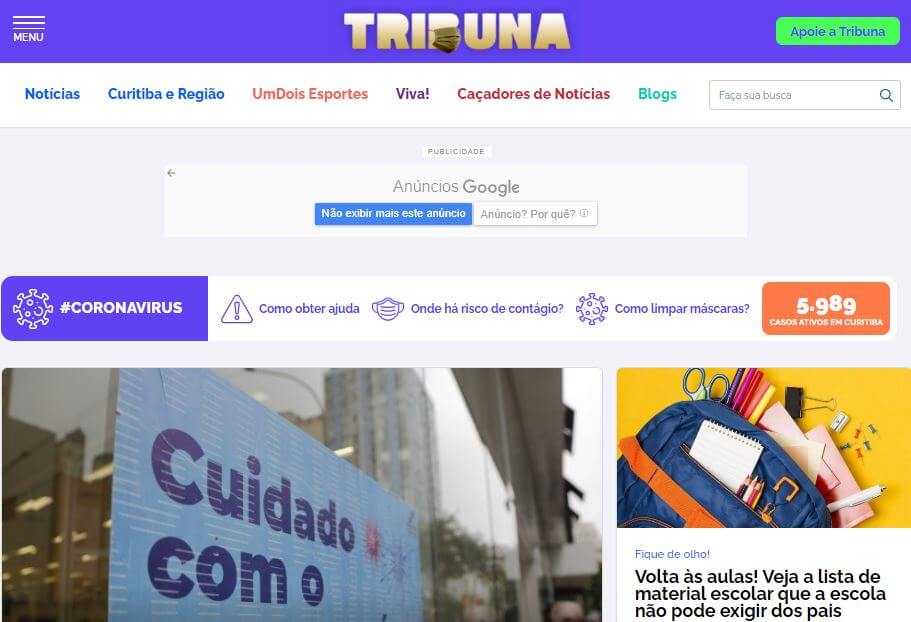 Brazil newspapers 35 ‎Tribuna do Parana website