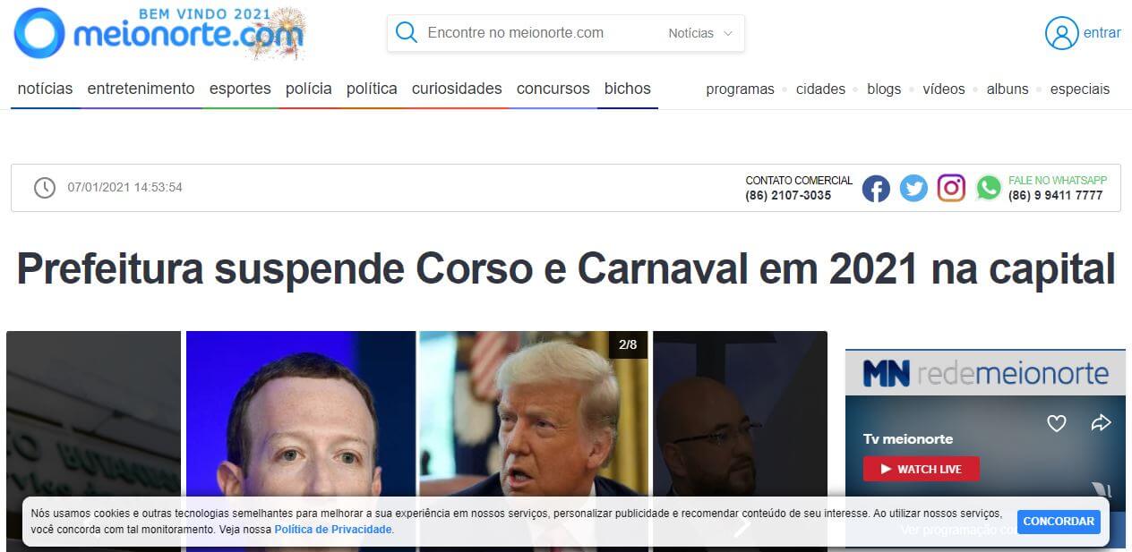 Brazil newspapers 36 Meionorte website