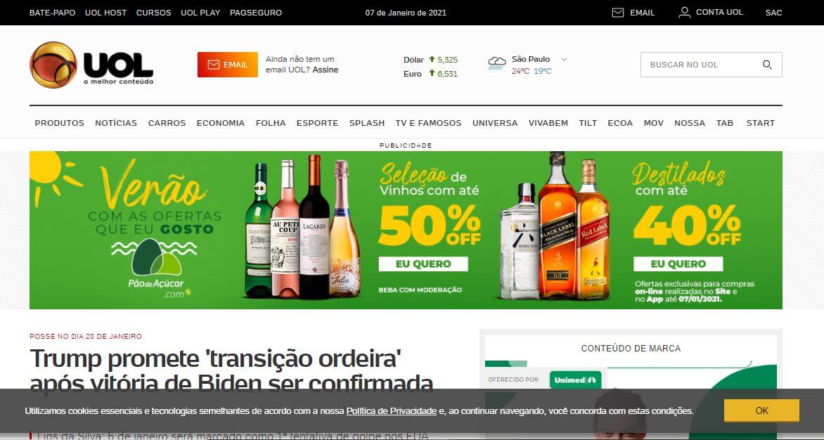 Brazil newspapers 4 uol website