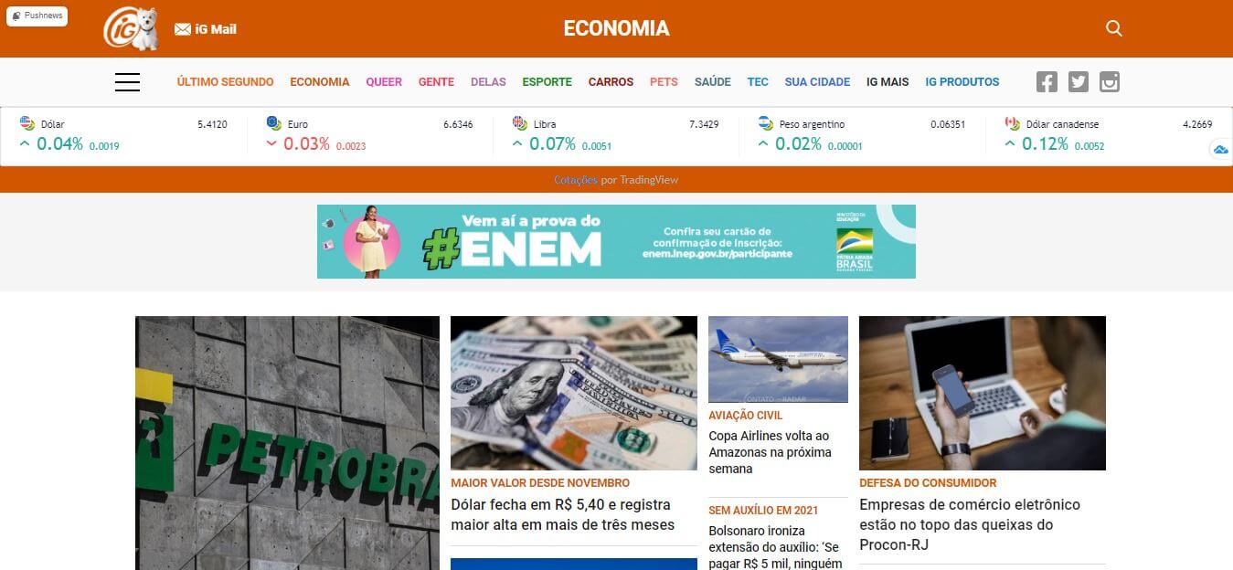Brazil newspapers 49 Brasil Economico website