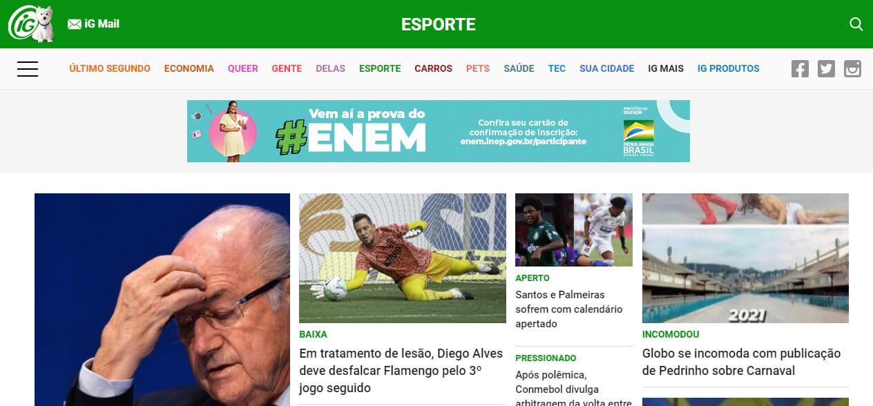 Brazil newspapers 53 iG Esporte website