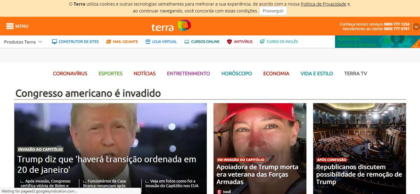 Brazil newspapers 7 Terra website