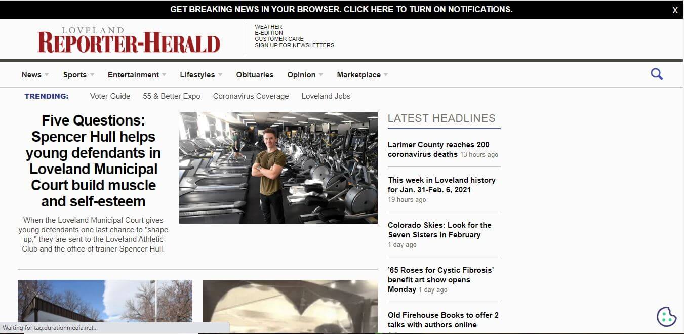 Colorado Newspapers 23 Reporter Herald Website