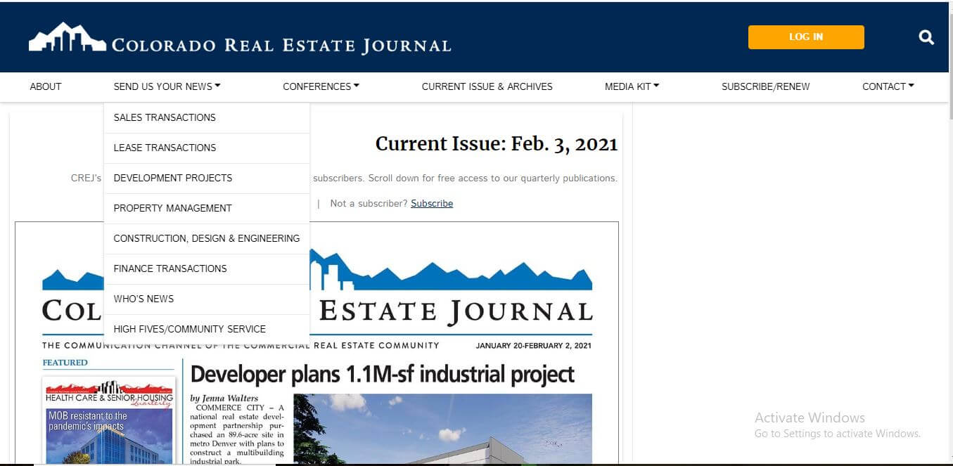 Denver Newspapers 06 Colorado Real Estate Journal Website