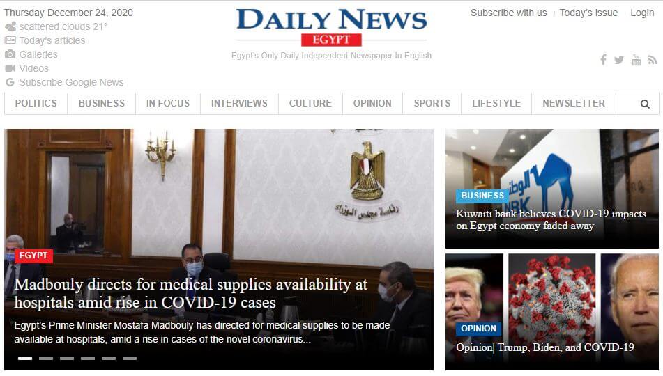 Egyptian newspapers 49 Daily News Egypt website