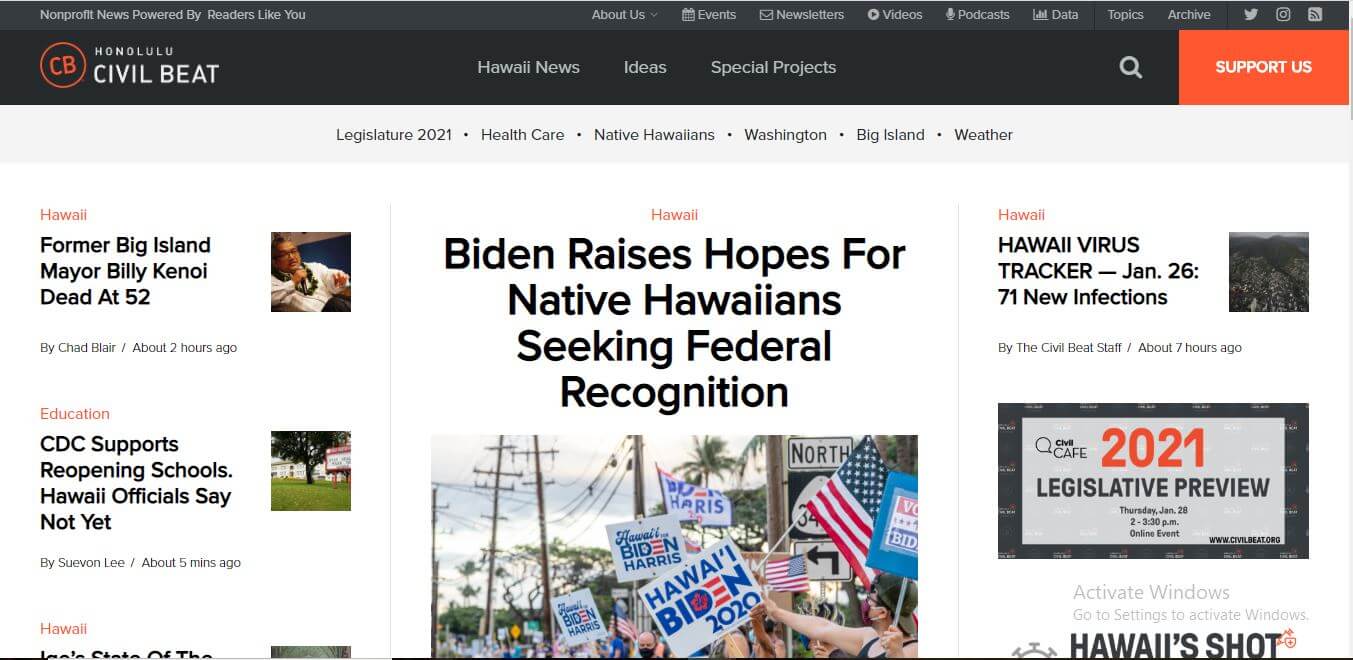 Hawaii Newspapers 04 Honolulu Civil Beat Website