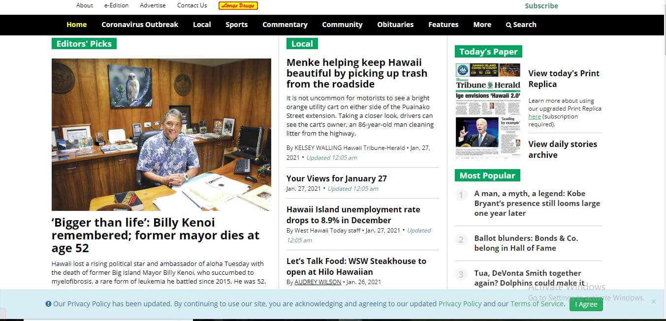 Hawaii Newspapers 08 Hawaii Tribune Herald Website
