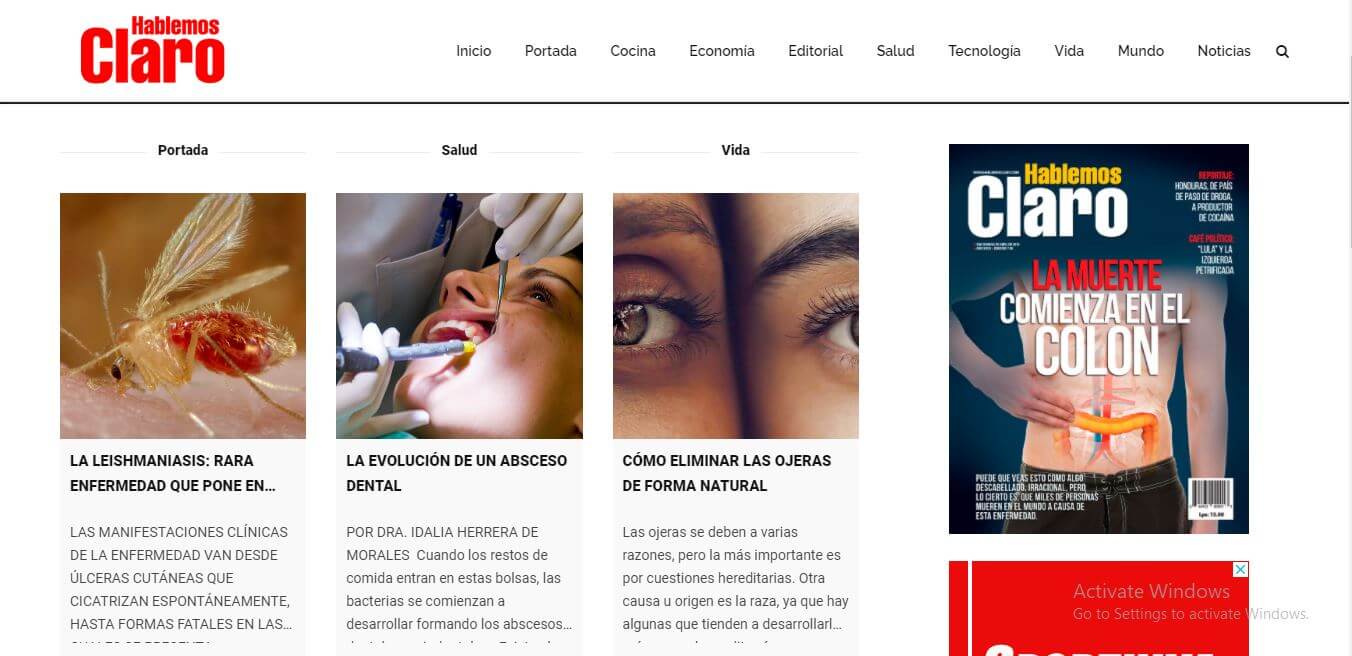 Honduras newspapers 13 Hablemos Claro Magazine website