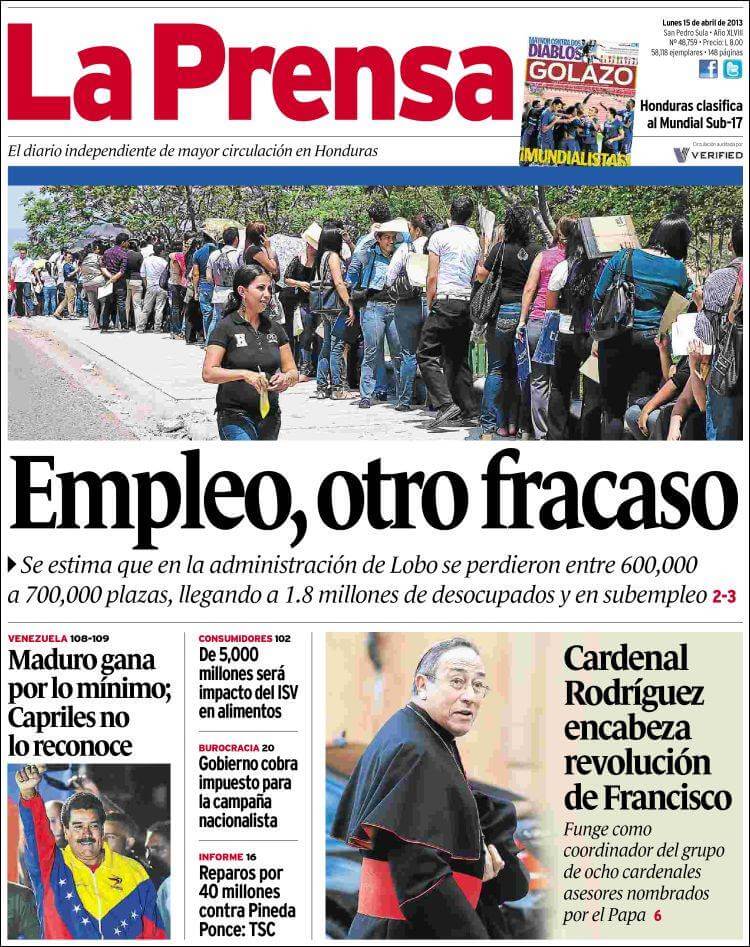Honduras newspapers 2 La Prensa