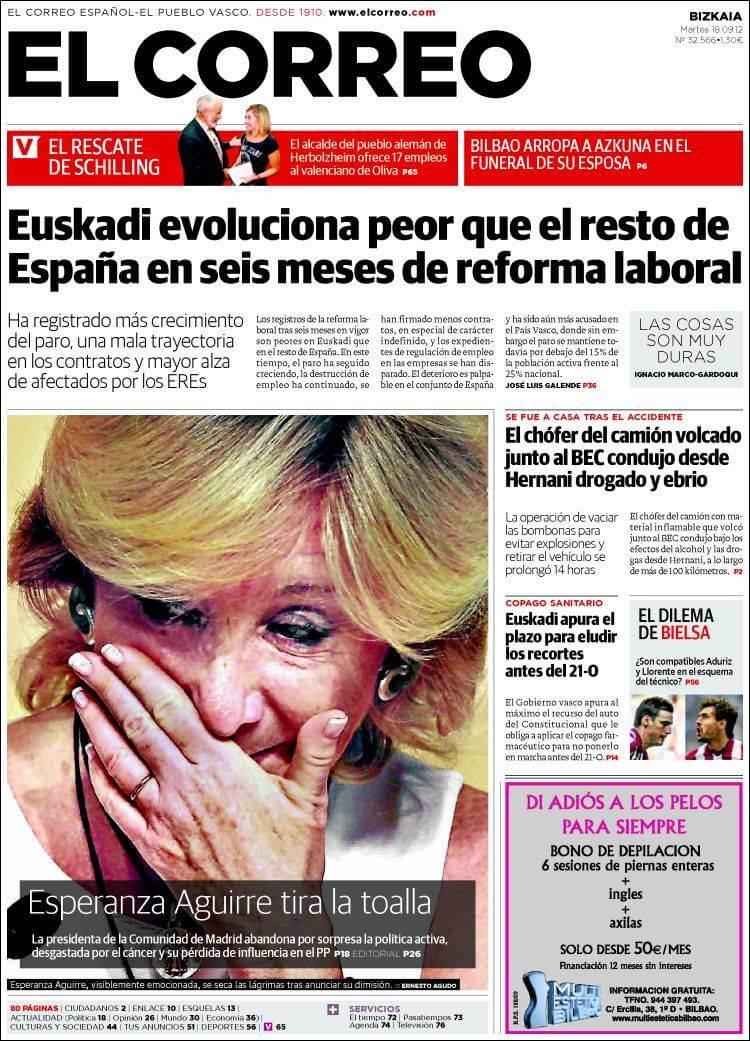 Spain newspapers 19 El Correo