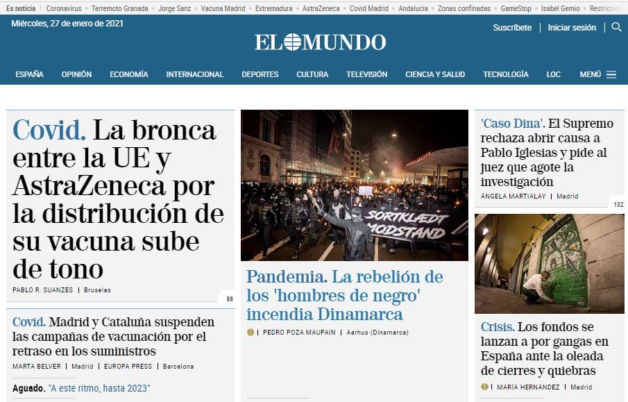 Spain newspapers 2 El Mundo website