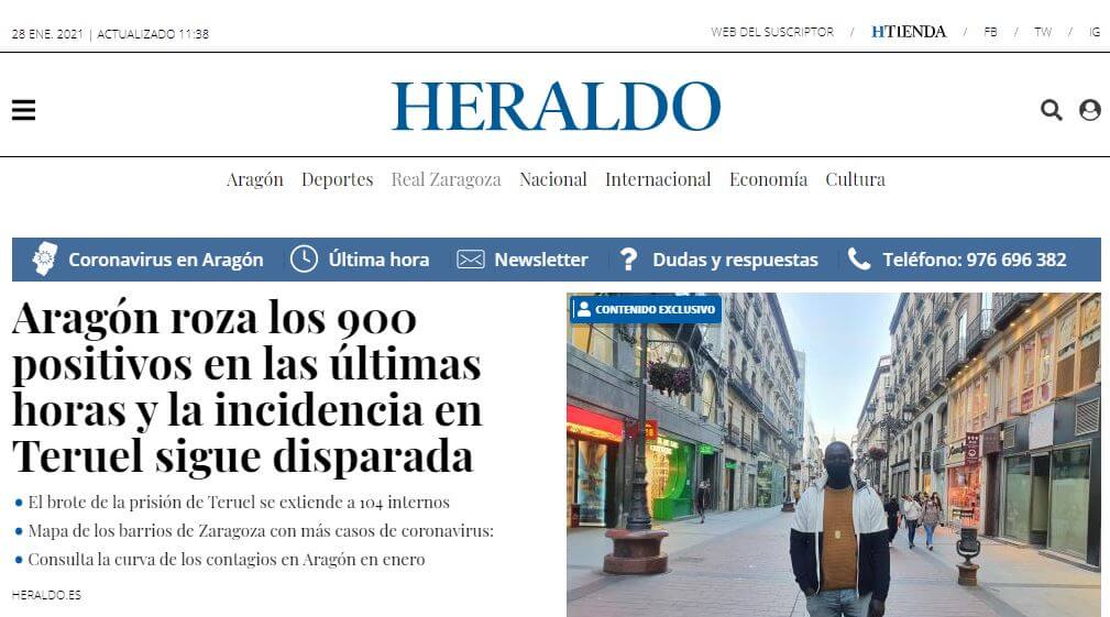 Spain newspapers 20 Heraldo de Aragon website
