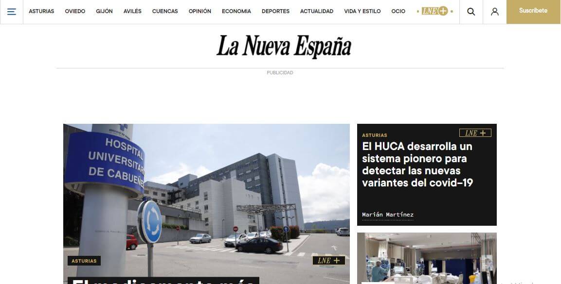 Spain newspapers 21 La Nueva Espana website