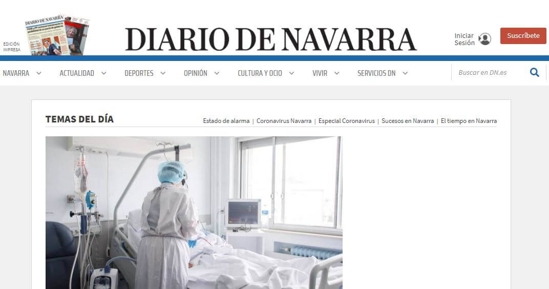 Spain newspapers 24 Diario de Navarra website
