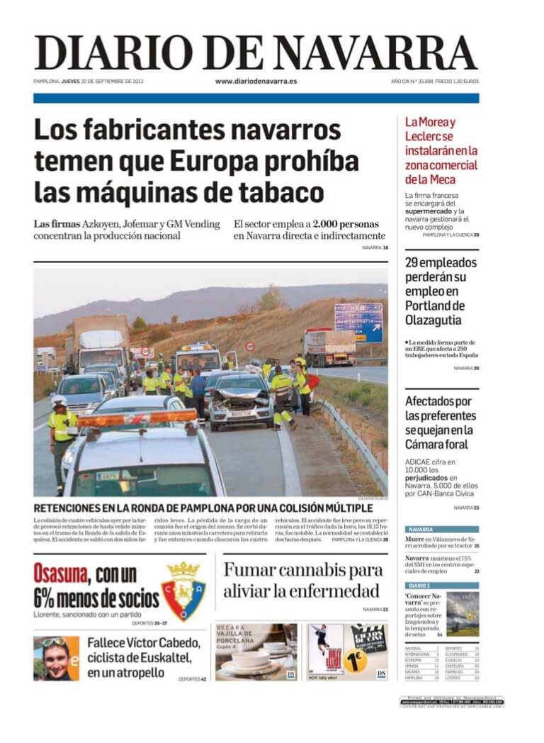 Spain newspapers 24 Diario de Navarra