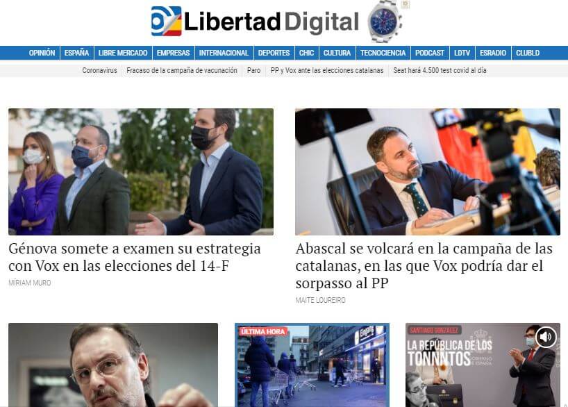 Spain newspapers 25 Libertad Digital website